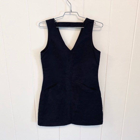 🌻 Suede Nordstrom 5/48 faux leather black jumper mini dress - Picture 6 of 14